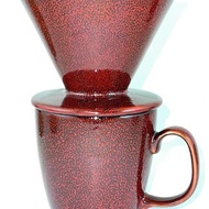【大立窯】Colorful 磁吸咖啡濾杯/咖啡杯 套組 珊瑚紅天目款