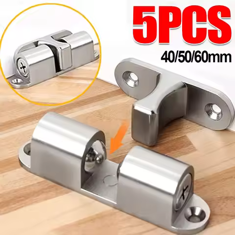 5/1pcs Furniture Door Ball Latch Brass Double Roller Spring Ball Catch Latches Cabinet Closet Door A