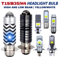 CQS T19 B35 H4 HEADLIGHT LED BULB ALL WHITE AND WHITE/YELLOW WITH AND WITHOUT PARKLIGHT FOR MOTOR