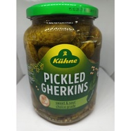 Pickled Gherkins Crunchy gherkins 670 g in a savoury infusion with fine herbs and delicate spices.Ei