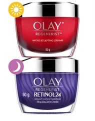 50g + 50g OLAY โอเลย์ Regenerist Micro-Sculpting Day เดย์ครีม + Retinol 24 มอยเจอร์ไรเซอร์ ครีม