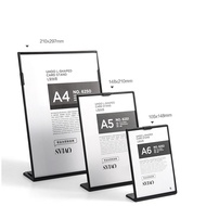 A4 a5 a6 Acrylic Sign Holders Anti Drop Plastic Type Name Card Ad Frames L-Shaped Vertical Table Car