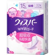P&G日本 惠氏 Whisper 1片2用雙重防護 護墊＆水分護理 衛生護墊 15cc 32片