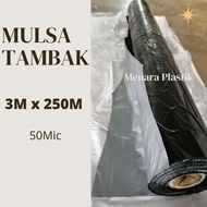 PLASTIK MULSA TAMBAK MENARA UKURAN 3M X 250 M TEBAL 50 MICRON KUAT,