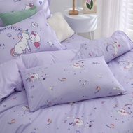 Hello Kitty-床包枕套組-獨角獸-紫-正版授權