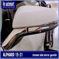 Vemart toyota alphard 2015-2021 car chrome side mirror garnish trim with logo accessories agh30