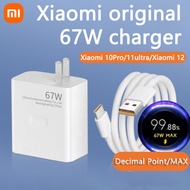 Original Xiaomi 67W US/EU Turbo Charger Fast Charging Adapter With Quick Charging USB Type-C Cable for Mi 9 10 Pro11 Ultra Mix Fold Poco X3 GT X4 Pro 5G Redmi Note 9 10 11 Pro K30 30S K40 Pro K50 Black Shark 4