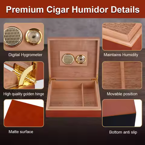 Cedar Wood Moisturizing Cigar Cigarette Box Portable Mini 20 Count Cigar boxes Cedar Wood Cigar Mois