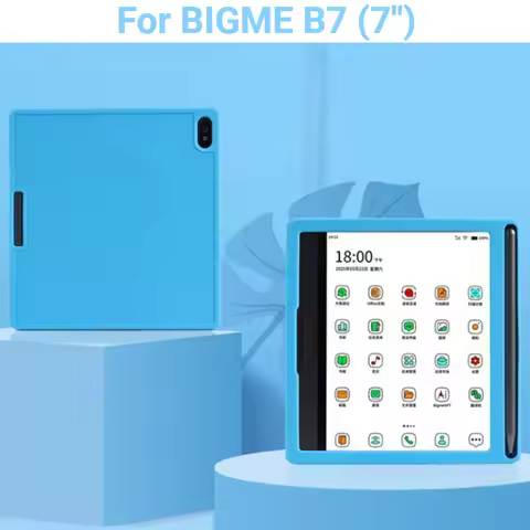 Soft Silicone Cover For Bigme B7 Pro / B7 Case with Pencil Holder 7" eBook Slim Shockproof Protectiv