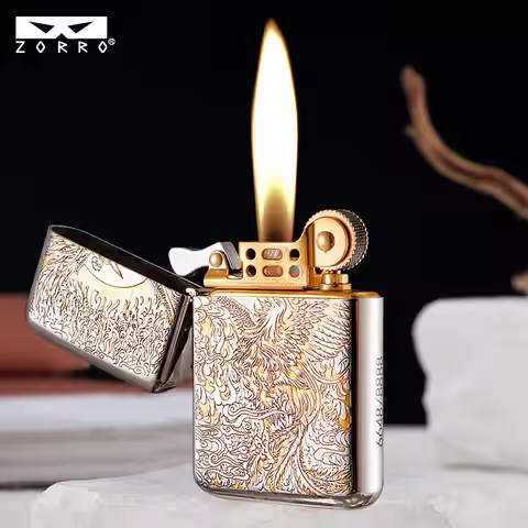 Z790 ZORRO 3rd Generation Brass Carving Phoenix Nirvana Retro Windproof Lighter High-end Classic Ret