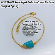 NEW GOLD 916 BRACELET Rantai Tangan Sauh Kapal Padu Ice Cream 4g 211025 #SH81