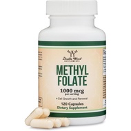 Methylfolate 1,000mcg, 120 Capsules (Third Party Tested Methyl Folate Supplement) Methylated Folate 