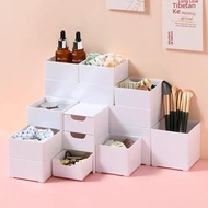 Desktop Stackable Storage Box Cosmetic Organizer Mirror Cabinet Drawer Divider Box Plastic Multi-purpose Home Office Use