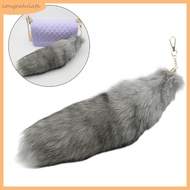 CONG Animal Tail Keychain Key Holder Plush Tail Charm Keychain Purse Bag Charm Keychain Decorations 