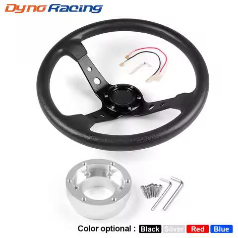 14inch 350mm PU Leather Car Racing Steering Wheel With Adapter Plate 70mm PCD For Logitech G29 G920 