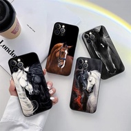 Black White Horses Galloping Phone Casing for iPhone 16E 16 15 14 13 12 11 Pro Max XR XS 7 8 Plus 13