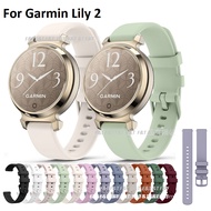 Soft Slicone Watch Strap For Garmin Lily 2 Strap Metal Watch Band For Garmin Lily 2 Wristwatch Strap Bracelet Belt With Installation Tool for Garmin Lily2 Strap