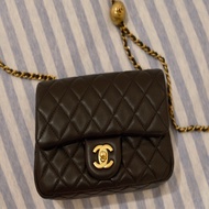 Chanel 黑色金球口蓋包 20cm flap bag 晶片款 有購證