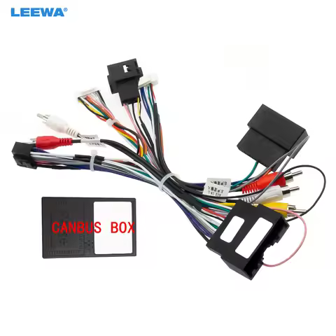 LEEWA Car Audio 16PIN Android Power Cable Adapter With Canbus Box For Ford Focus Ranger Audio Power 