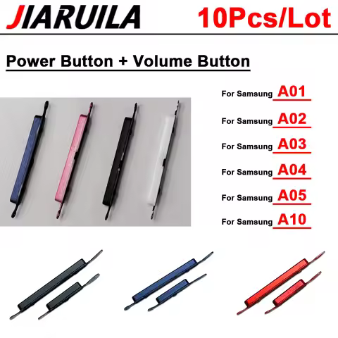 10Pcs Power Switch Button Key & Volume Button Side Key For Samsung A01 A02 A02S A03 Core A03S A04 A0