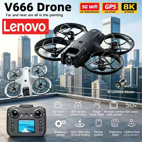 Lenovo V666 Mini Drone 8K Professional WIFI 5G Drone Obstacle Avoidance Brushless Altitude Headless 