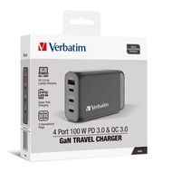 (全新行貨) Verbatim 4端口100W PD 3.0 &amp; QC 3.0 GaN旅行充電器 (66967)
