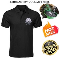 EMBROIDERY SULAM NO KNIFE NO LIFE TACTICAL LOGO BLACK COLLAR SHIRT