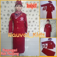 New Maroon Children's Flight Attendant Uniform Long skirt flight attendant/