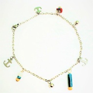 天然綠松石配月光石不鏽鋼腳鍊