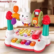 KSOUNLG11 Rotating Music Piano Keyboard, 16 in 1 Interactive Baby Music Piano Toy, Creative with Lig