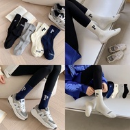 Set of 5 Pairs of High Collar Socks for Men and Women with PP Letters, Hot Color Tone, Breathable St