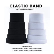 🌸 Elastic Band Soft Getah Pinggang Lembut Seluar Boxer Black White 0.3cm-10cm 1.5cm 2.0cm 2.5cm 3.0c