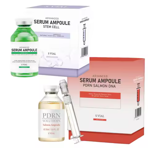 S VIAL Korean Premium Ampoule, PDRN Salmon DNA Extract with Stem Cell Complex, Intensive Skin Renewa