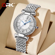 OPK นาฬิกาสำหรับผู้หญิงขายตอนนี้จัดส่งฟรีสไตล์เกาหลีกันน้ำเดิม2023แฟชั่นใหม่สแตนเลสแฟลชเพชรนาฬิกา Rosegold/sliver