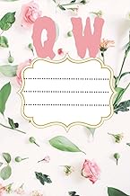 QW: Beautiful blank notebook with roses design, lined white paper, containing 120 pages. Size 6 x 9 