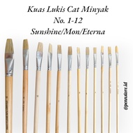(pcs) Oil Paint Painting Brush No. 1-12 Sunshine Mon/ Eterna/ - Paint Oil Paint