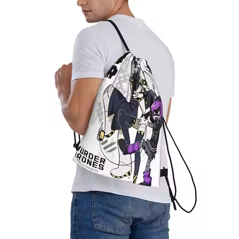 Robot Murder Drones V-bayingimg Drawstring Bag Football Gym Men BackpacksLarge Minimalist Sackpack S