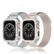 Diamond Case+Strap For iWatch band 45mm 41mm Correa Metal Bracelet band For iWatch Series SE 8 7 6 5 4 44mm 40mm