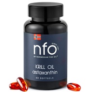 NFO Omega 3 Krill Oil Astaxanthin [60 Capsules] Made in Norway High Dose Krill Oil, with Fish Oil an