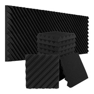 12 Pack Sound Proof Foam Panels for Walls 12x12x2 Inches Slash Style Acoustic Panels for Home Studio