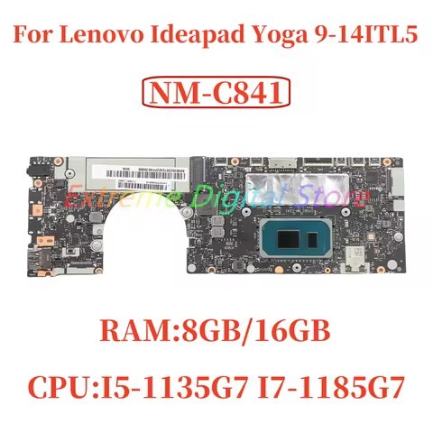 NM-C841 For Lenovo Ideapad Yoga 9-14ITL5 Laptop Motherboard I5-1135G7 I7-1185G7 CPU 8GB/16GB RAM DDR