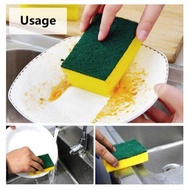 spon cuci piring 2 sisi | spon cuci piring lembut dan kasar | spon cuci piring lapisan hijau dan kun