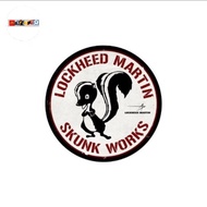 Lockheed Martin skunk works logo rounded sticker vintage retro army tactical aviation sticker