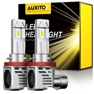 AUXITO หลอดไฟ M3 H11ไฟหน้ารถมอเตอร์ไซค์แบบ LED 60W 12000Lm ต่อชุด6500K H8ไร้สายสีขาวนวลหลอดไฟหน้ารถ