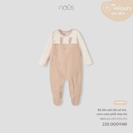 NOUS - Long Body with orange checkered bunny ears and beige color combination - Nu Velours - NB - SS