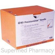 BD PrecisionGlide Needle 25g x 5/8 (0.5mm x 16mm) 100's (box) 301805