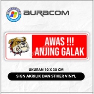 ACRYLIC SIGN & STICKER BEWARE OF FIERCE DOG