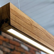 木質吊燈，餐廳吊燈，線性吸頂LED燈