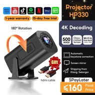 portable projector mini 1080P full hd 4k HP330 support 180° flip screen mirror build-in youtube netf