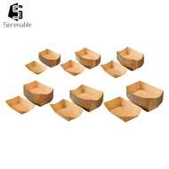 [Serenable] 100 Pieces Food Serving Trays Greaseproof Packaging for Popcorn Taco Hot Dog